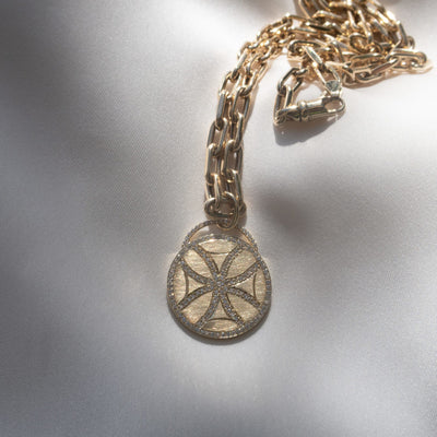 Diamond Sand Dollar Coin Necklace
