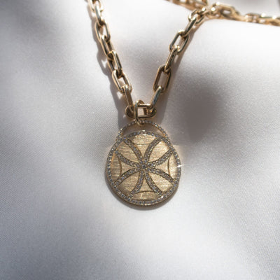 Diamond Sand Dollar Coin Necklace