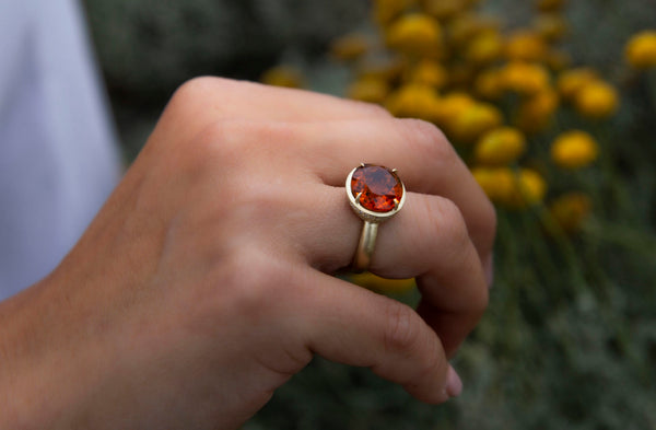 Burgundy Topaz Cup Ring