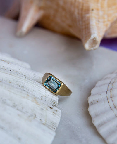 Aquamarine Signet Ring
