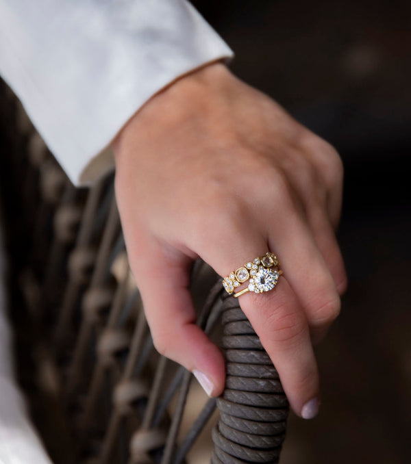 Mini Trios of Diamonds Ring