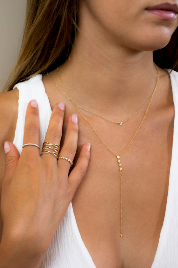 Dainty Single Stone Diamond Necklace