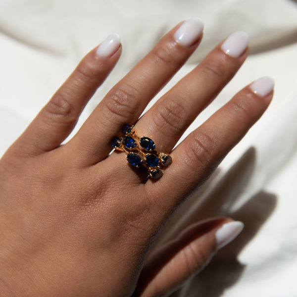Blue Sapphire Ring Stack