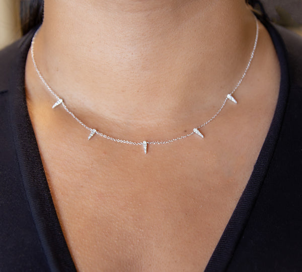 Triangular Station Diamond Necklace