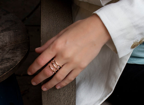 Pink Sapphire Twisted Ring Mini