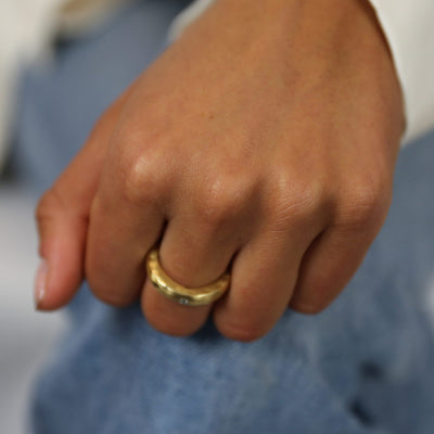14k Gold and Diamond Compression Ring