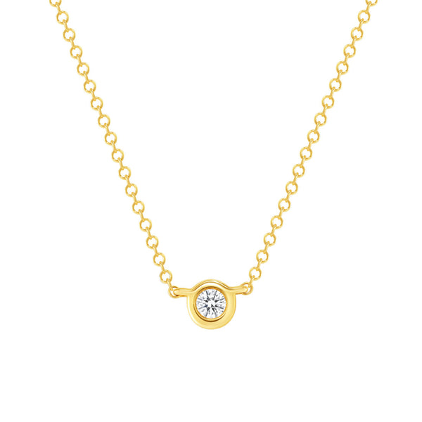 Dainty Single Stone Diamond Necklace