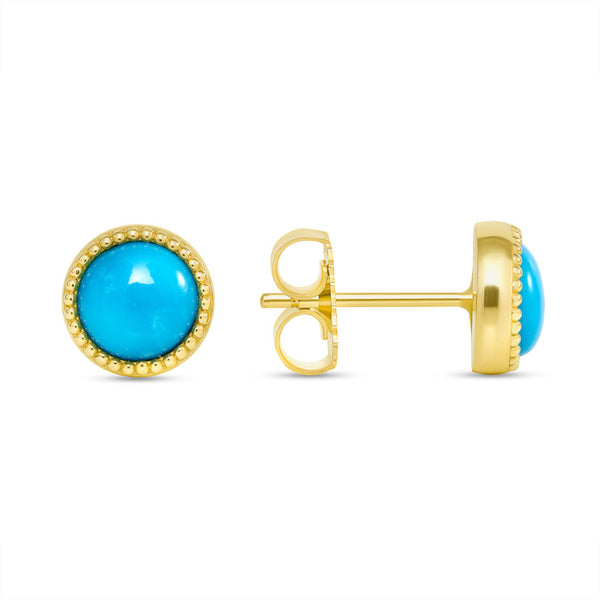 Turquoise Studs 14k Gold