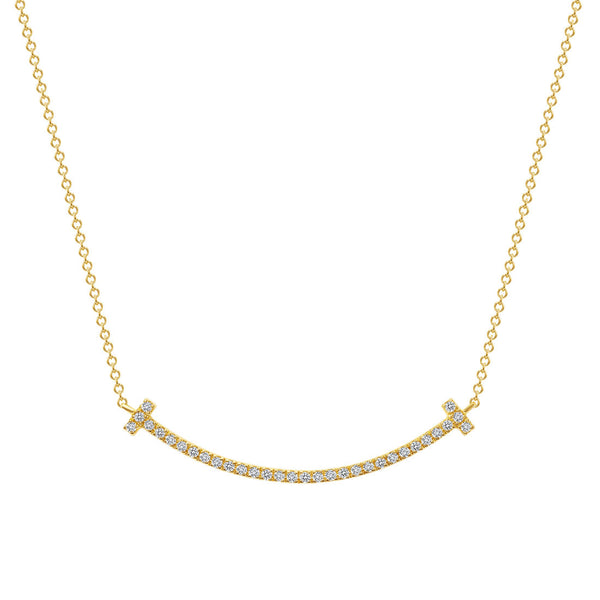 Diamond Smile Pendant 14k Gold