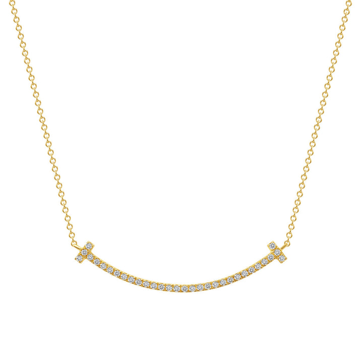 Smile Pendant | 14k Gold Diamond Smile Pendant | Ounce of Salt Jewelry