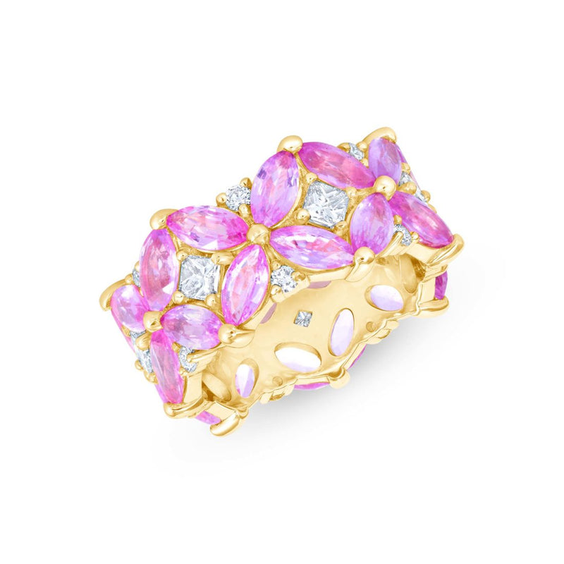 Pink Sapphire Butterfly Eternity Ring