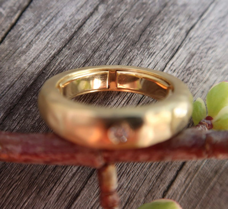 14k Gold and Diamond Compression Ring