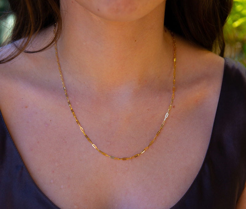 Gold Paperclip Chain Necklace / Gold Plated / Sterling Silver 925 / Paper  Clip Necklace / Oval Link Chain / Italian Chain - Etsy