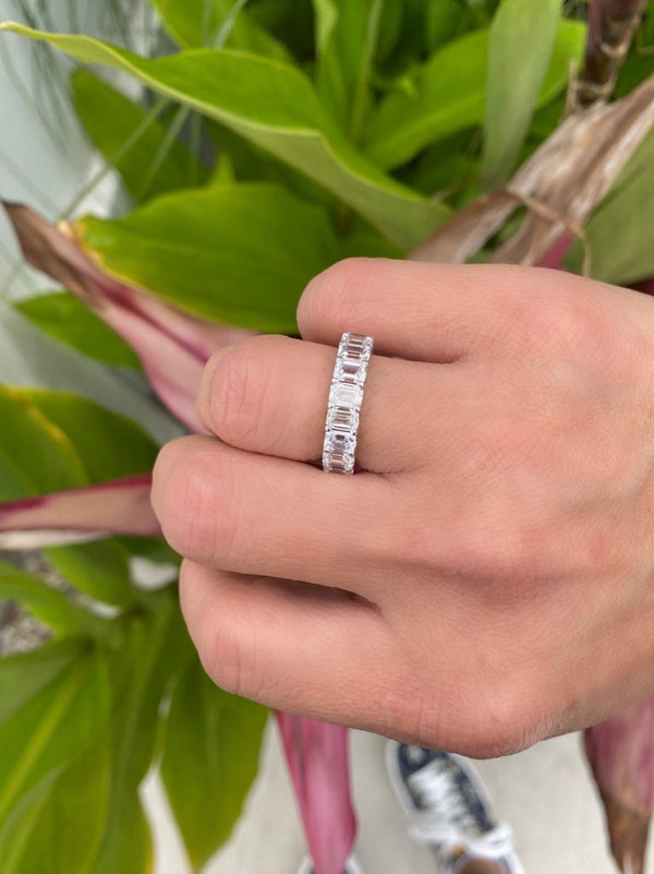 6 carat Lab Diamond Emerald Cut Eternity Band in .30 stones