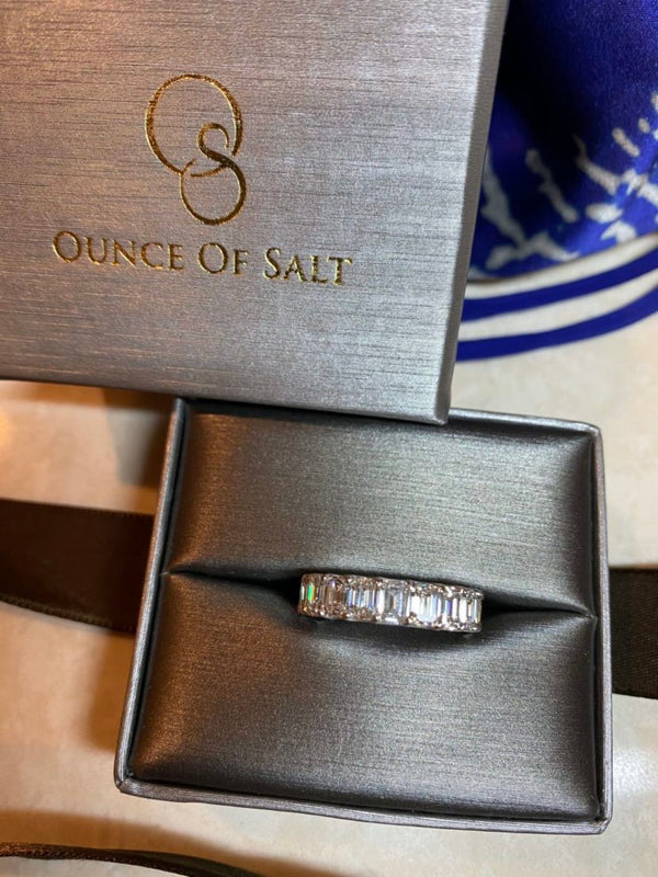 6 carat Lab Diamond Emerald Cut Eternity Band in .30 stones