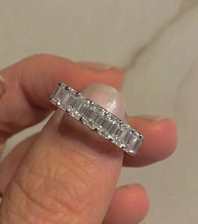 6 carat Emerald Cut Diamond Eternity Band in .30 stones
