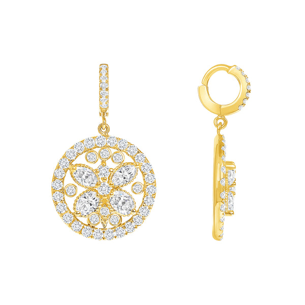Diamond Butterfly Vintage Drop Earrings