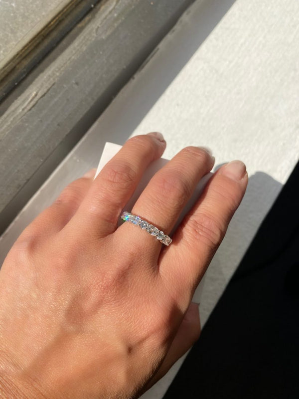 Emerald Cut and Round Diamond Ring