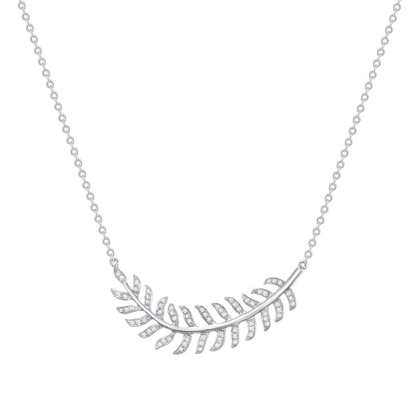 Diamond Crescent Palm Necklace