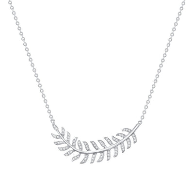 Diamond Crescent Palm Necklace