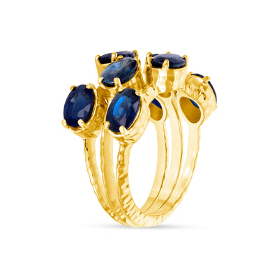Blue Sapphire Ring Stack