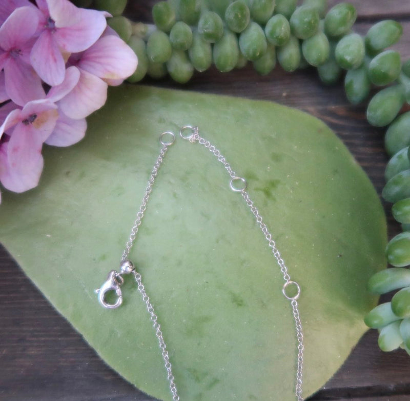 Five Diamond Floating Pear Necklace