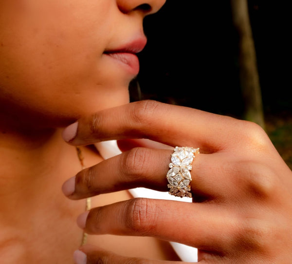 Platinum Butterfly Diamond Eternity Band
