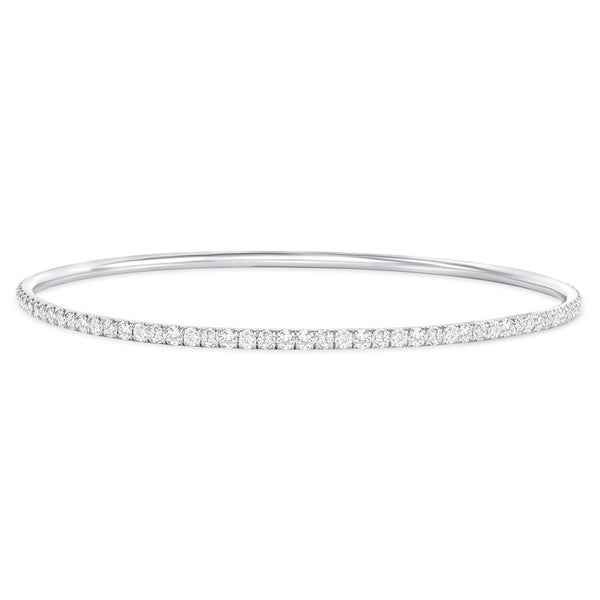 3 Carats Eternity Diamond U-Pave Bangle 18k Gold